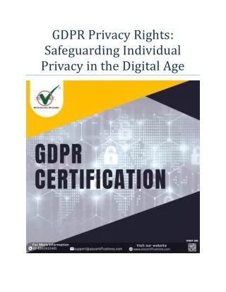 GDPR Privacy Rights: Safeguarding Individual Privacy in the Digital Age
