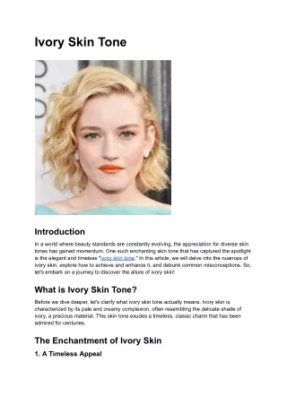 Ivory Skin Tone