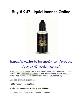 Buy AK 47 Liquid Incense Online