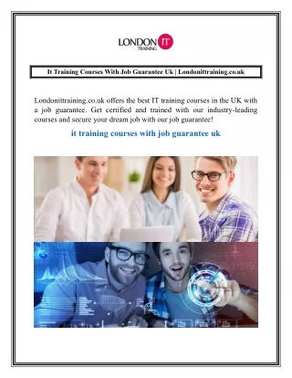 It Training Courses With Job Guarantee Uk  Londonittraining.co.uk