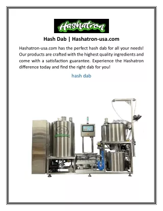 Hash Dab  Hashatron-usa