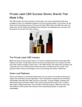 Private Label CBD Success Stories_ Brands That Made It Big