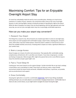 Maximising Comfort_ Tips for an Enjoyable Overnight Airport Stay