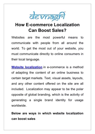 How E-commerce Localization Can Boost Sales?