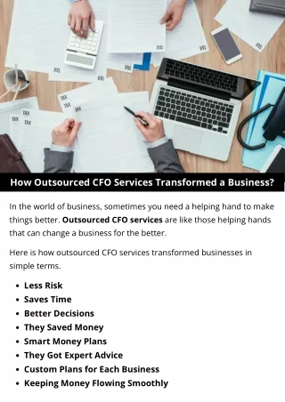 How Outsourced CFO Services Transformed a Business?