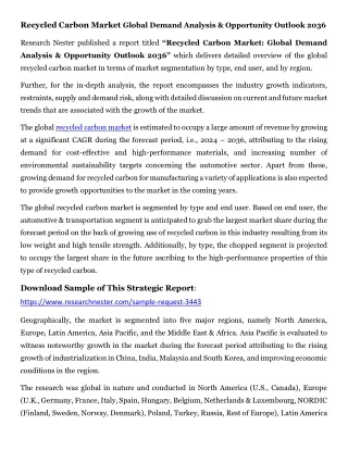 Recycled Carbon Market Global Demand Analysis & Opportunity Outlook 2036