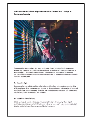 Morne Patterson - Protecting Your Customers and Business Through E-Commerce Security