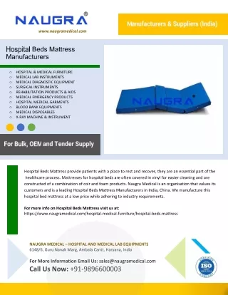 Hospital Beds Mattress Manufacturers