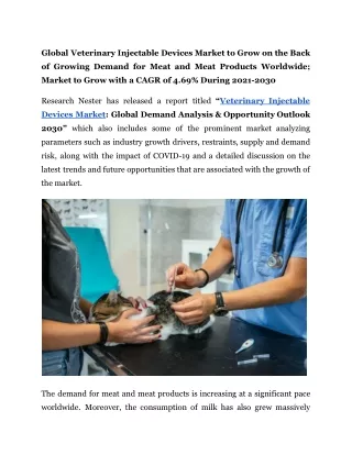 Veterinary Injectable Devices Market