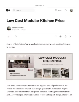 Low Cost Modular Kitchen Price