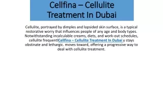 Cellfina – Cellulite Treatment In Dubai