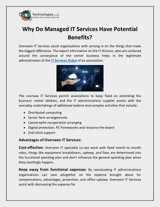 Why Do Managed IT Services Have Potential Benefits?