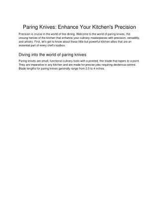 Kohe Paring Knives_ Enhance Your Kitchen's Precision