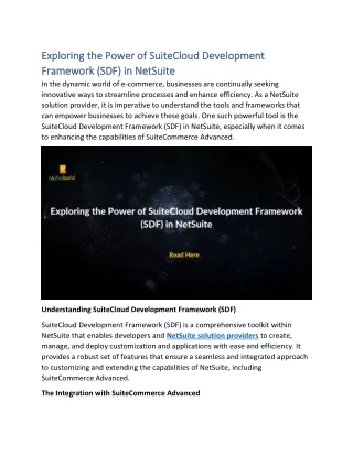 Exploring the Power of SuiteCloud Development Framework (SDF) in NetSuite
