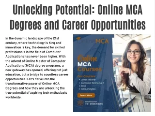 Unlocking Potential: Online MCA Degrees and Career Opportunities