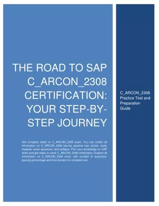 The Road to SAP C_ARCON_2308 Certification: Your Step-by-Step Journey