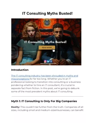 IT Consulting Myths Busted