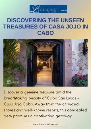 Discovering the Unseen Treasures of Casa JoJo in Cabo