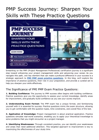 PMP Success Journey_ Sharpen Your Skills with These Practice Questions