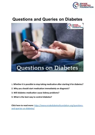 Questions and Queries on Diabetes-best diabetic hospital in erode