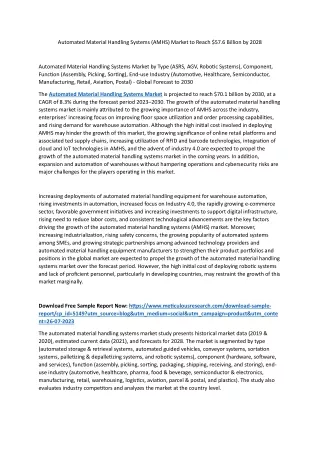 Automated Material Handling Systems (AMHS) Market