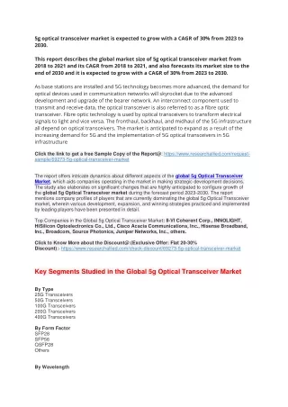 5g optical transceiver market