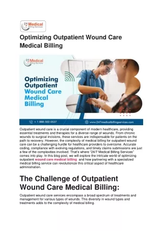 Optimizing Outpatient Wound Care Medical Billing