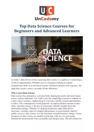 Top Data Science Courses for Beginners and Advanced Learners