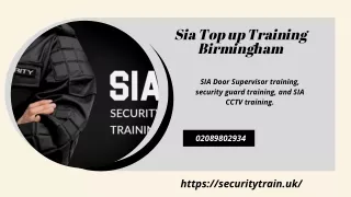 Sia Top up Training Birmingham