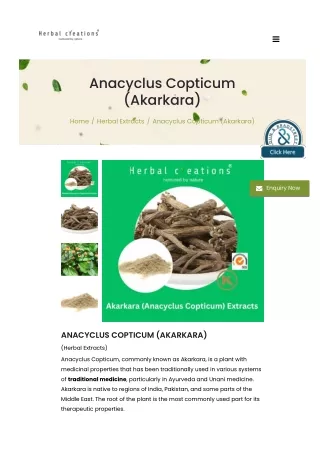 https://herbal-creations.com/anacyclus-copticum-extracts-supplier/