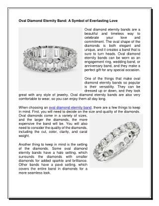 Oval Diamond Eternity Band  - A Symbol of Everlasting Love