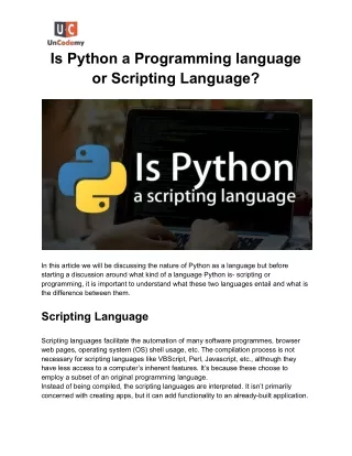 Python a Programming or Scripting Language