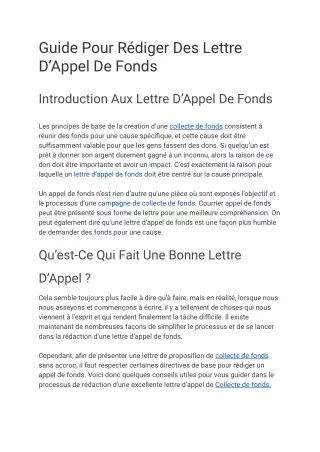 10 Conseils Pour Rédiger Des Lettre D'appel De Fonds  WhyDonate