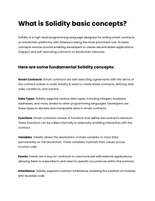 What is Solidity basic concepts_