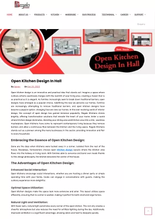Open Kitchen Design In Hall _ Regalo Kitchens