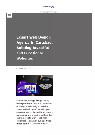 Expert Web Design Agency in Carlsbad: Building Beautiful and Functional Websites