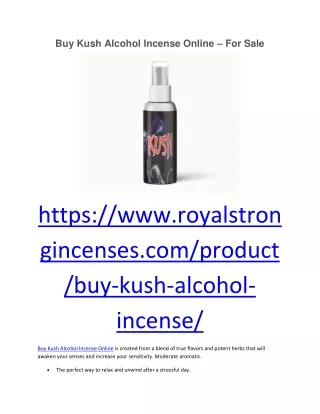 Buy Kush Alcohol Incense Online