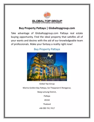 Buy Property Pattaya  Globaltopgroup.com