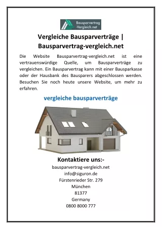 Vergleiche Bausparverträge  Bausparvertrag-vergleich.net