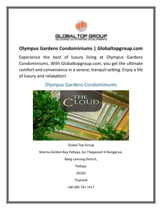 Olympus Gardens Condominiums  Globaltopgroup