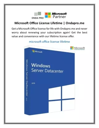 Microsoft Office License Lifetime  Ondapro.me