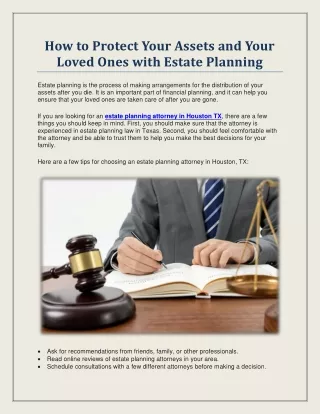 How to Protect Your Assets and Your Loved Ones with Estate Planning