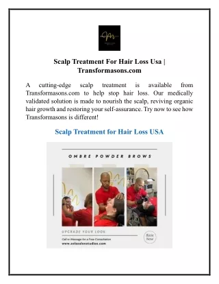 Scalp Treatment For Hair Loss Usa  Transformasons.com