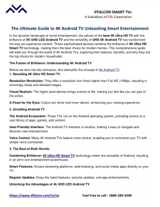 The Ultimate Guide to 4K Android TV: Unleashing Smart Entertainment