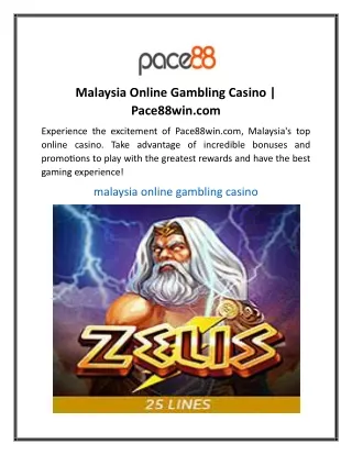 Malaysia Online Gambling Casino