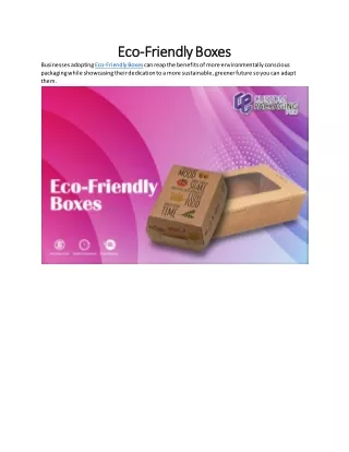 Eco-Friendly Boxes