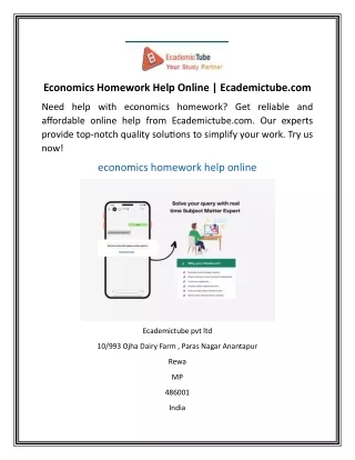 Economics Homework Help Online  Ecademictube.com