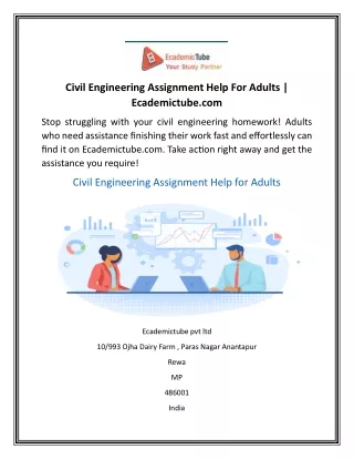 Civil Engineering Assignment Help For Adults  Ecademictube.com