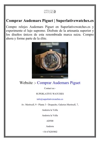 Comprar Audemars Piguet | Superlativewatches.es