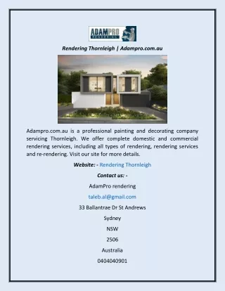 Rendering Thornleigh  Adampro.com.au